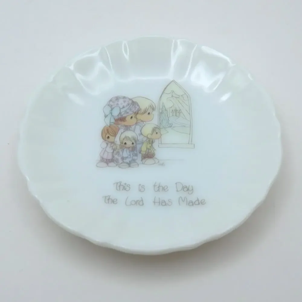 Vintage 1989 Precious Moments Miniature Tea Set Enesco Teapot Cup Saucer Stand